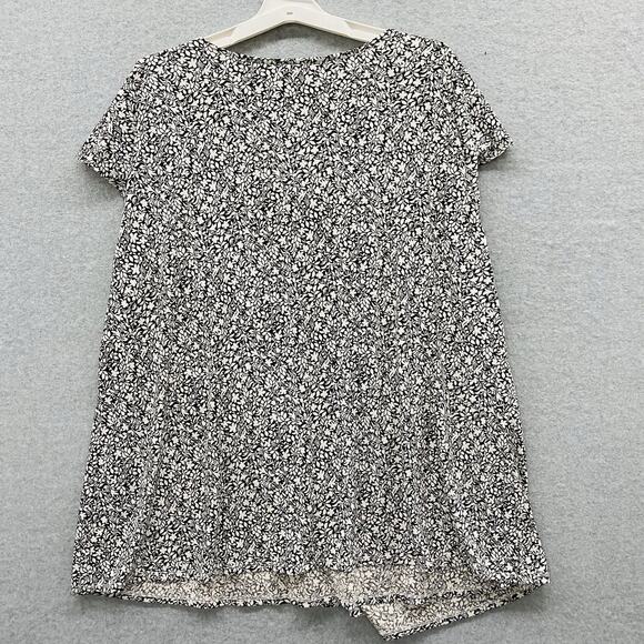 Lane Bryant Sleeveless Top Size 26 28 White Black Drapey Liquid Knit Blouse NWT - Picture 6 of 6